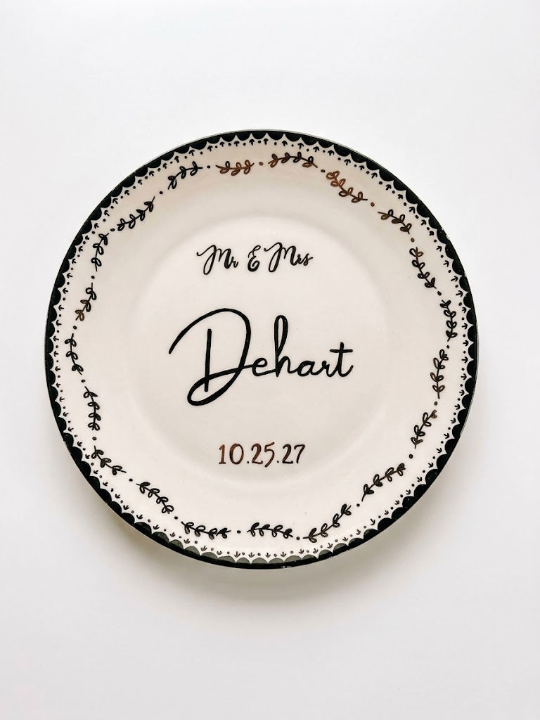 Last Name Wedding Plate