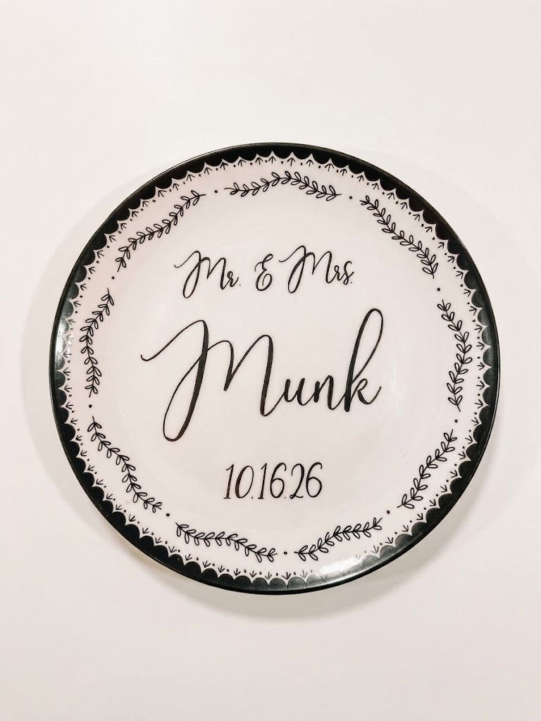 Last Name Wedding Plate