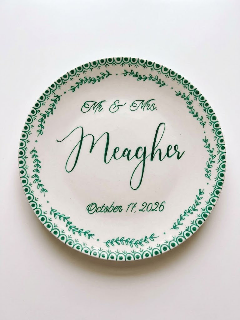 Last Name Wedding Plate