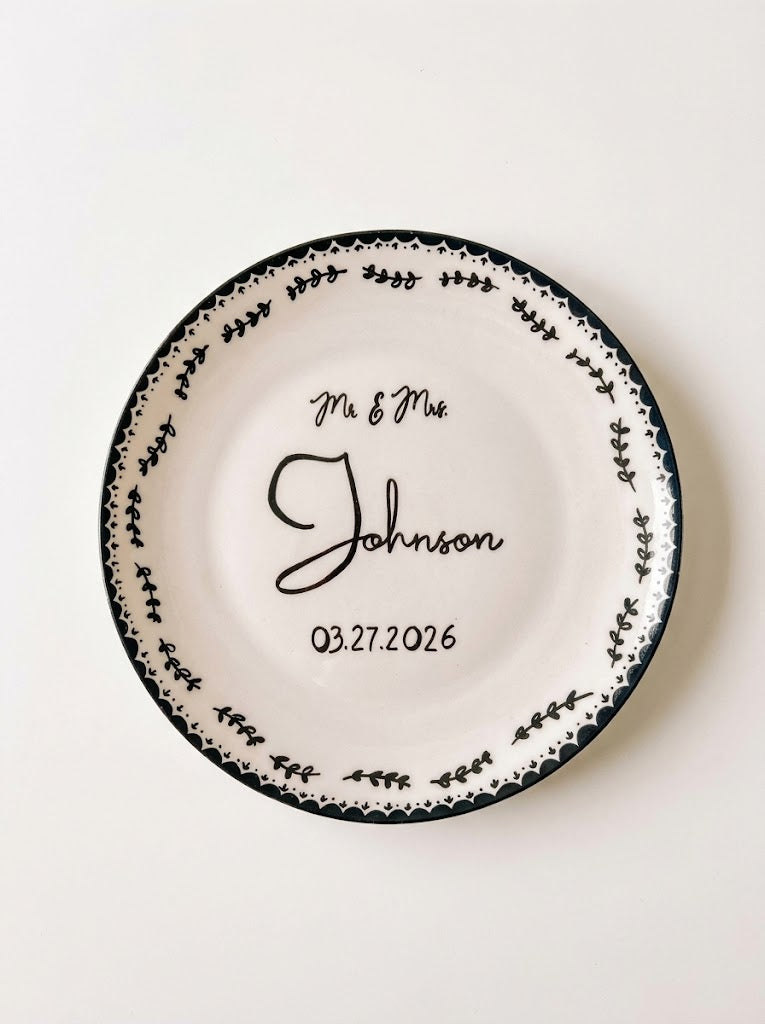 Last Name Wedding Plate
