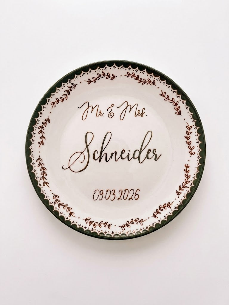 Last Name Wedding Plate