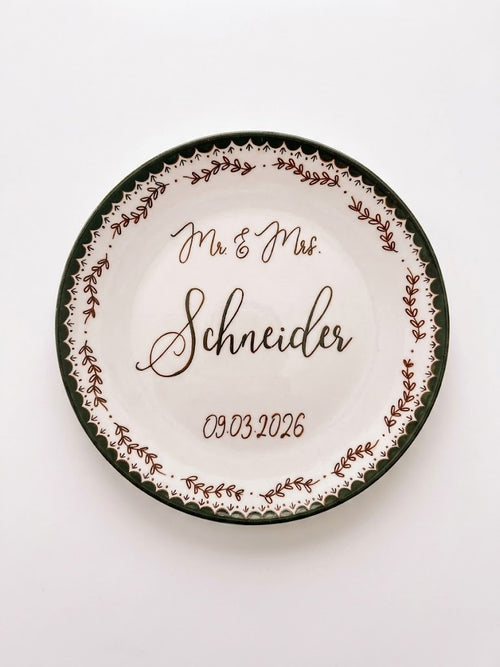 Last Name Wedding Plate