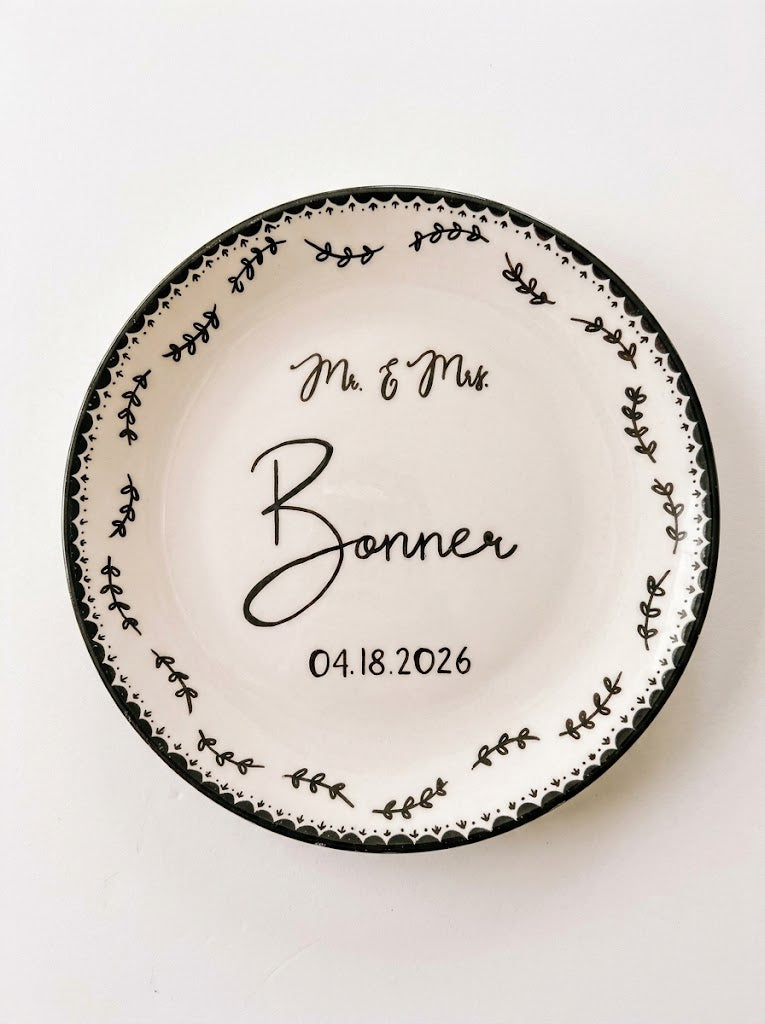 Last Name Wedding Plate